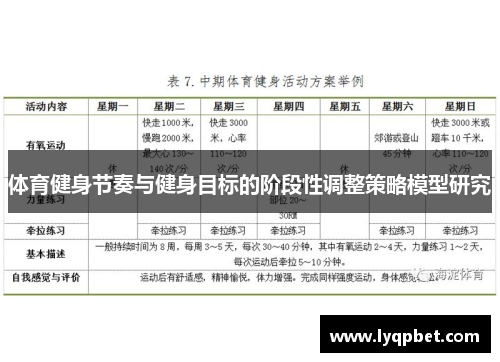 体育健身节奏与健身目标的阶段性调整策略模型研究