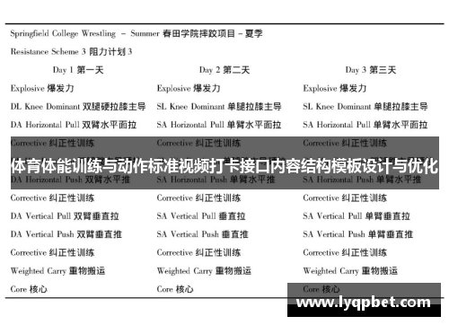 体育体能训练与动作标准视频打卡接口内容结构模板设计与优化